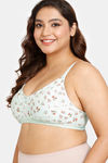 Rosaline Everyday Double Layered Non Wired Full Coverage Super Support Bra - Bleached Aqua — thumbnail 3
